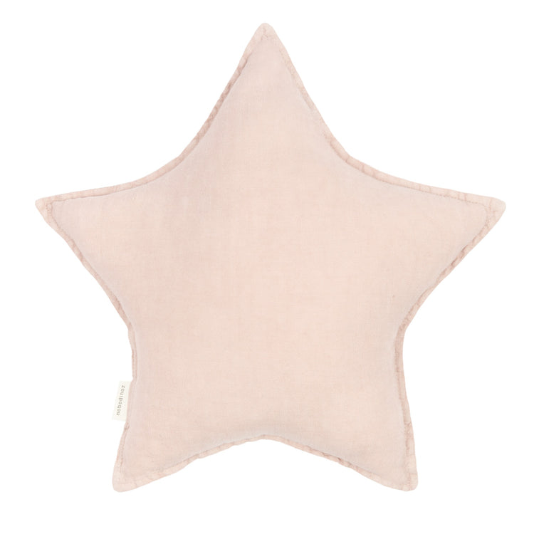 L1N0. Star cushion French linen Mauve Pink