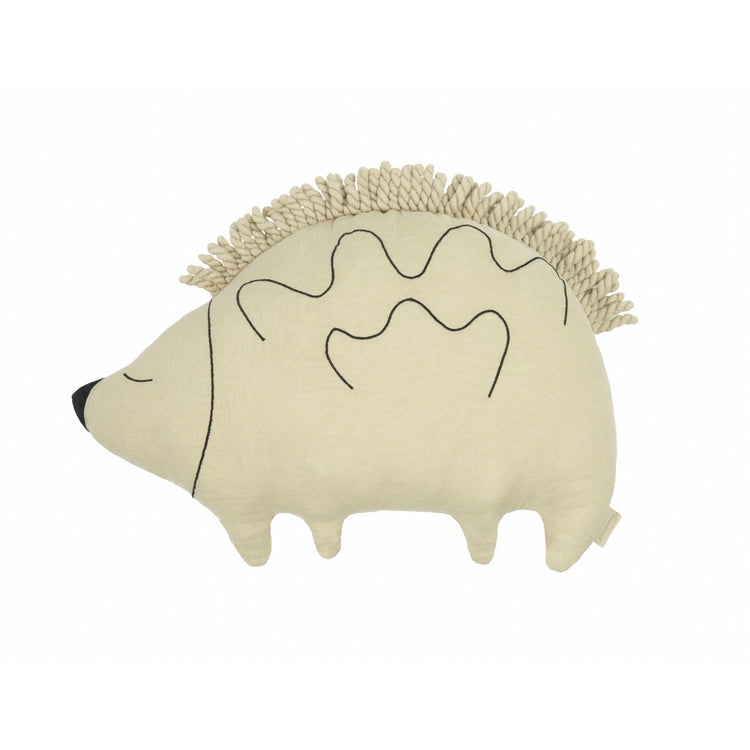 L1N0. Hedgehog cushion Enzo French linen Green Tea