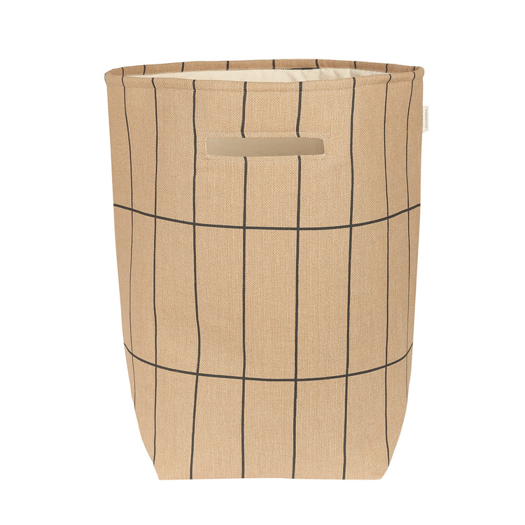 VIBES. Large storage basket Brown Black Grid 44x56x28