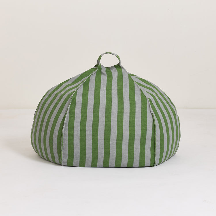 VIBES. Round beanbag Green Blue stripes 70x30