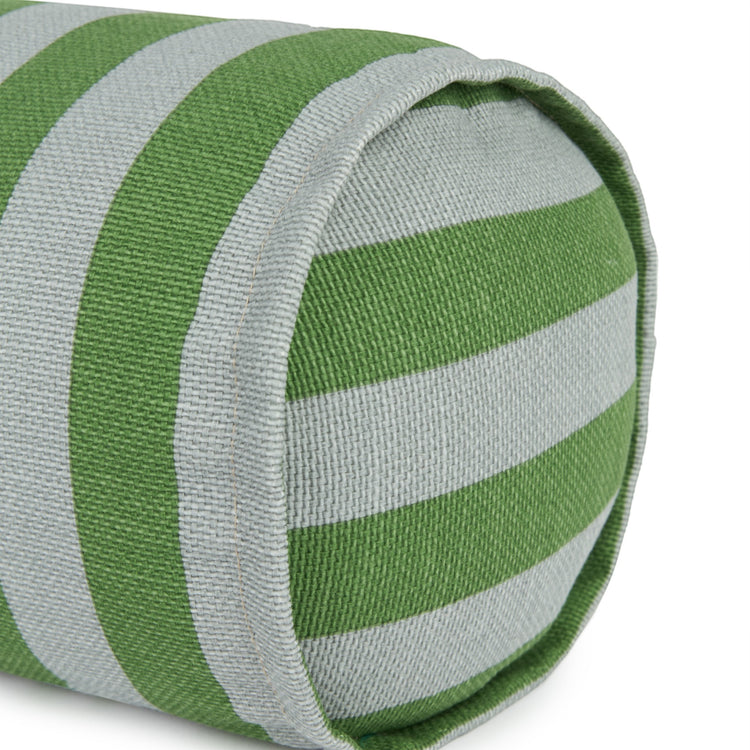 VIBES. Cylinder cushion Green Blue Stripes 50x18