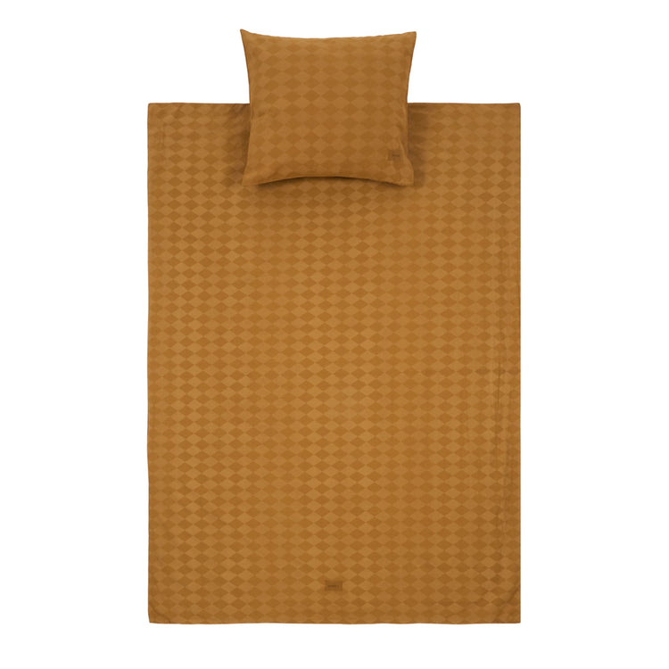 VIBES. Παπλωματοθήκη και μαξιλαροθήκη Mustard Harlequin 100x140