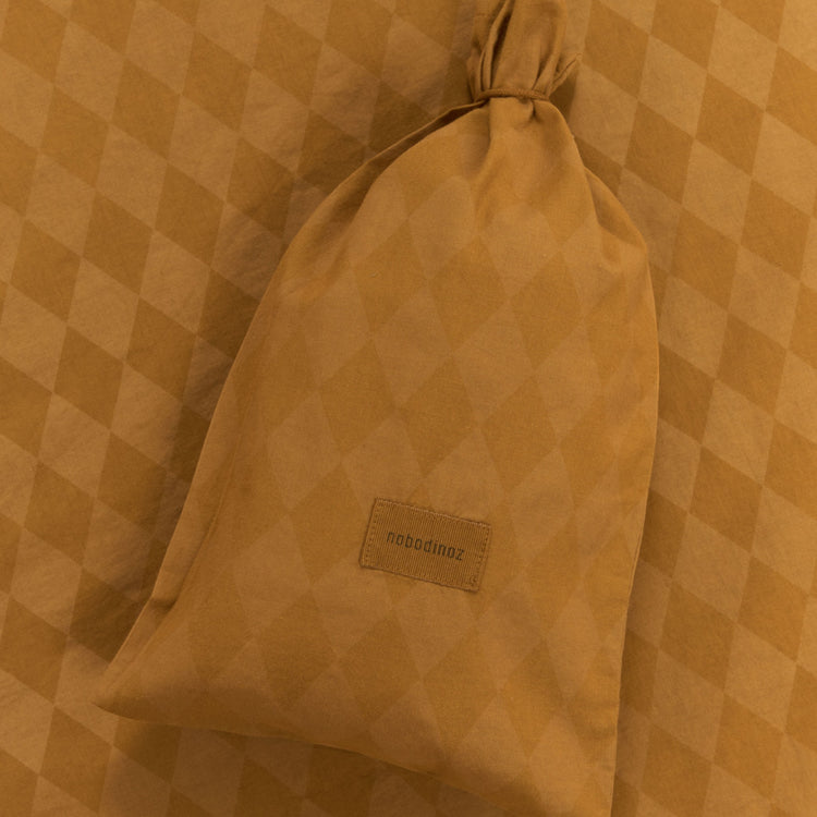 VIBES. Παπλωματοθήκη και μαξιλαροθήκη Mustard Harlequin 100x140