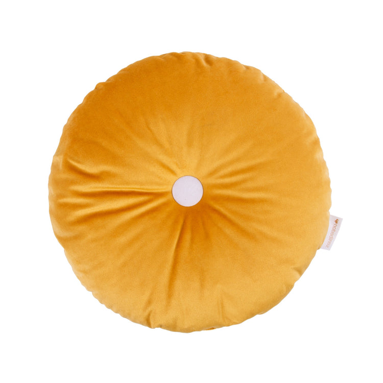 VIBES. Round Cushion Eco-Velvet Farniente Yellow 35x35x13