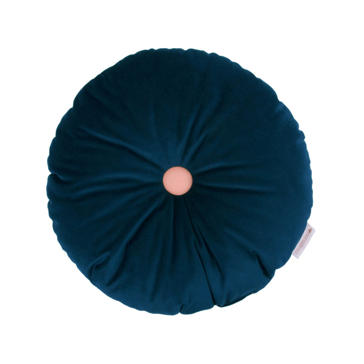 VIBES. Round Cushion Eco-Velvet Night Blue 35x35x13