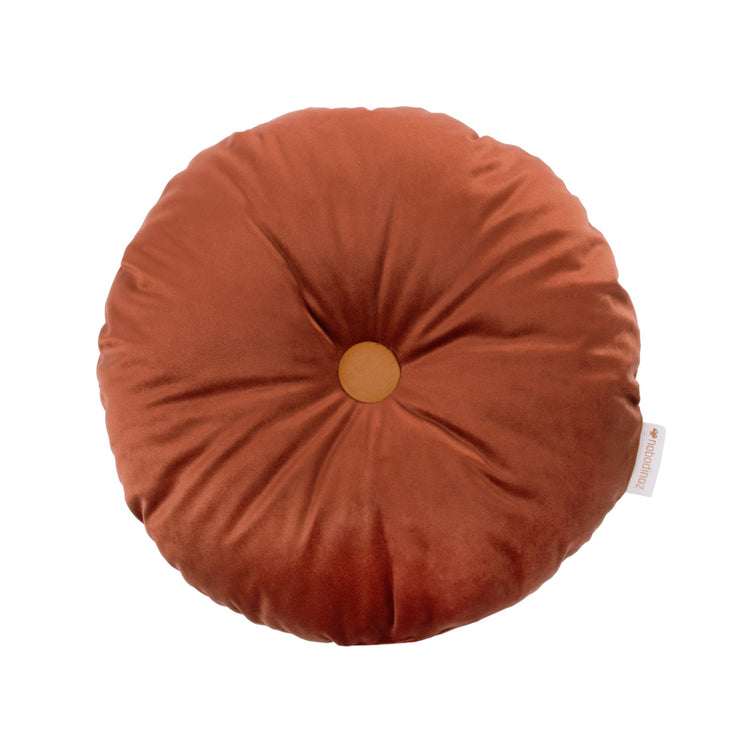 VIBES. Round Cushion Eco-Velvet Wild Brown 35x35x13