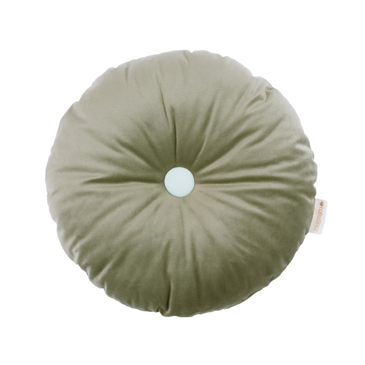 VIBES. Round Cushion Eco-Velvet Olive Green 35x35x13