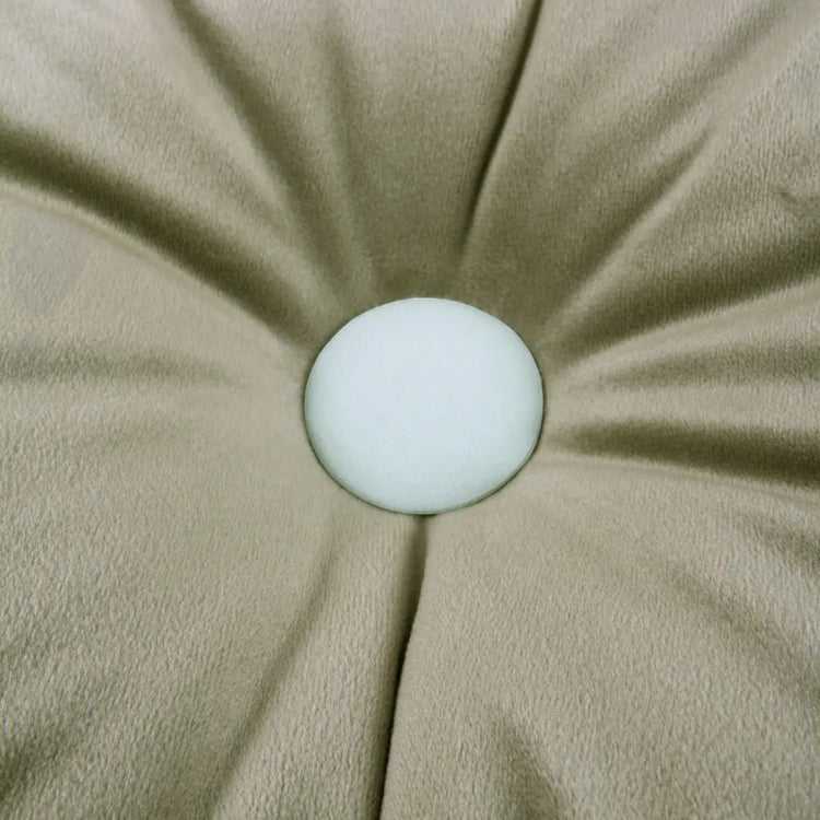 VIBES. Round Cushion Eco-Velvet Olive Green 35x35x13