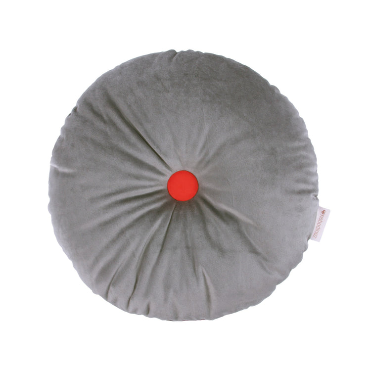 VIBES. Round Cushion Eco-Velvet Slate Grey 35x35x13