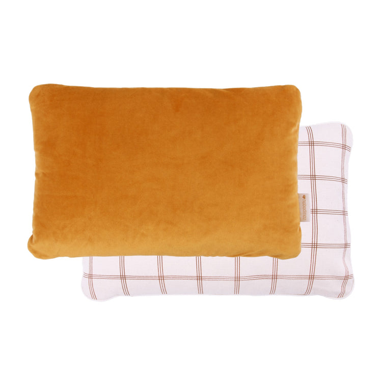 VIBES. Double-Sided Rectangular Cushion Eco-Velvet Farniente Yellow 44x28x9