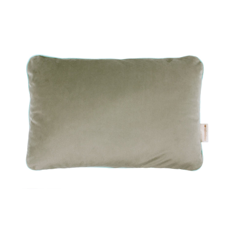 VIBES. Double-Sided Rectangular Cushion Eco-Velvet Olive Green 44x28x9