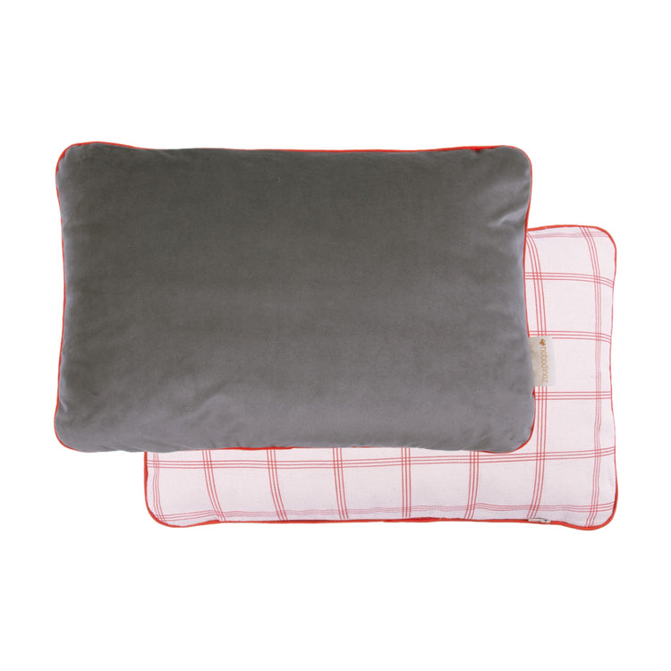 VIBES. Double-Sided Rectangular Cushion Eco-Velvet Slate Grey 44x28x9