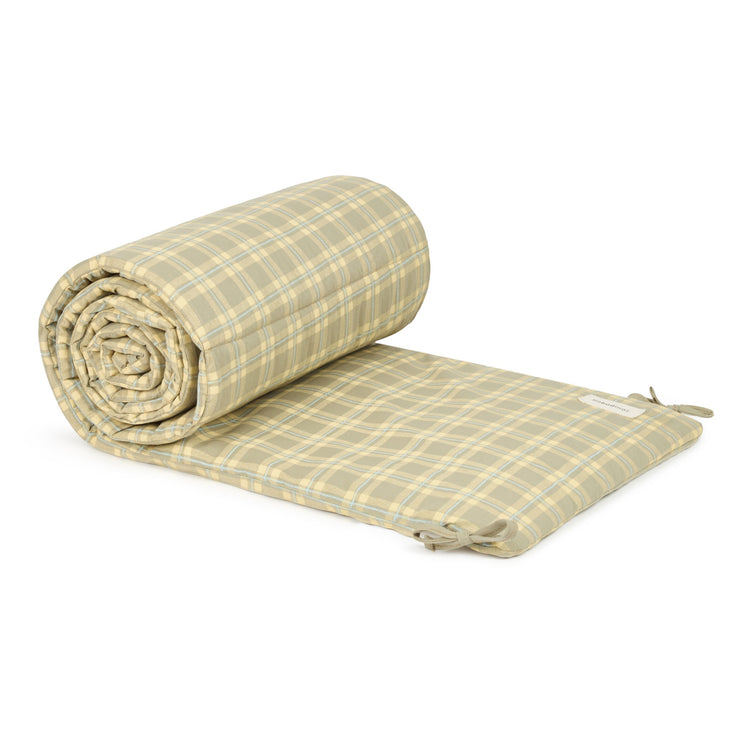 STORIES. Nest Cot Bumper Green Lemon Squares