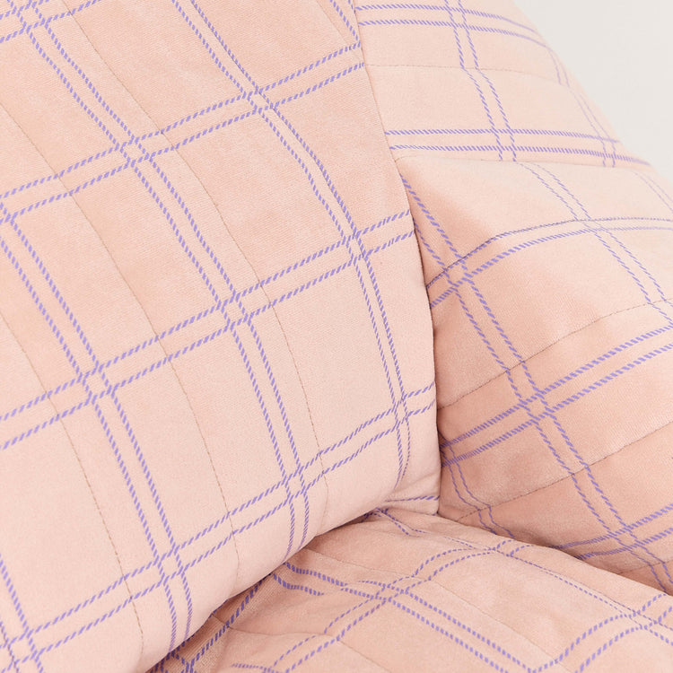 VELVET. Chelsea armchair beanbag Eco-Velvet Pink purple windowpane