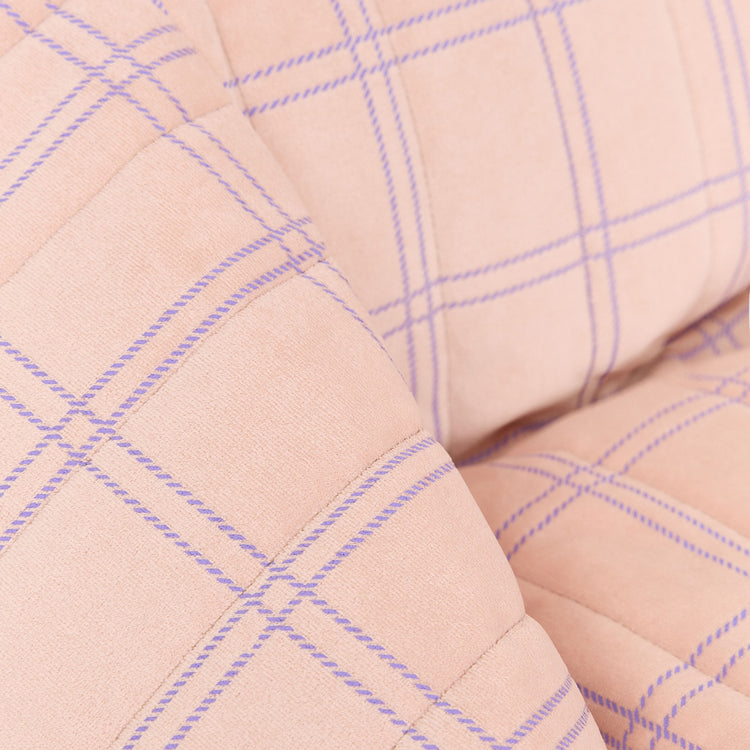 VELVET. Chelsea armchair beanbag Eco-Velvet Pink purple windowpane