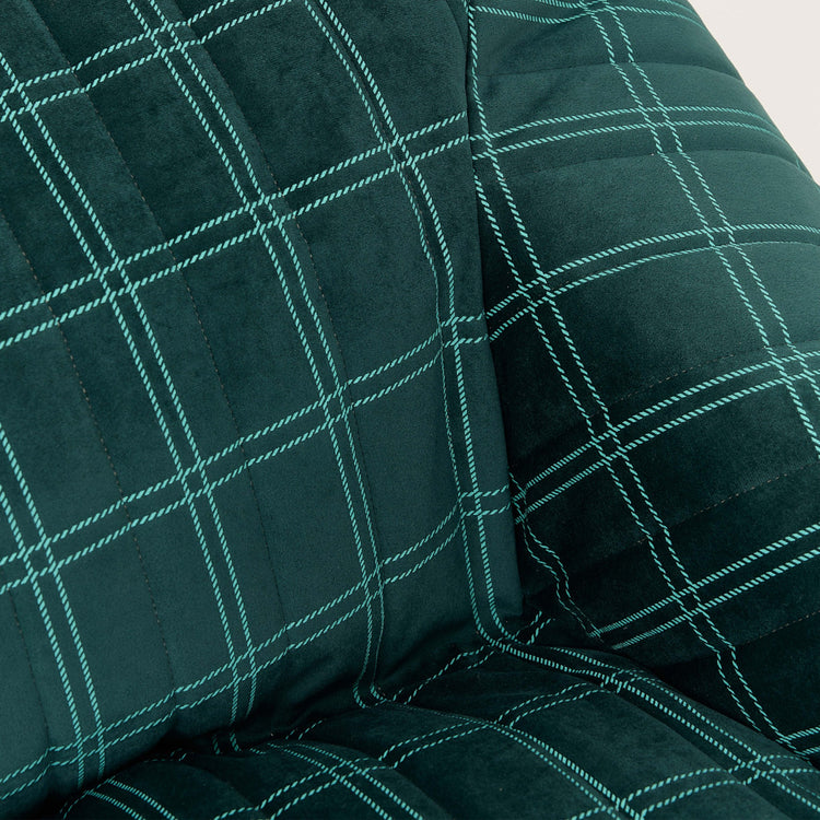 VELVET. Chelsea armchair beanbag Eco-Velvet Green mint windowpane