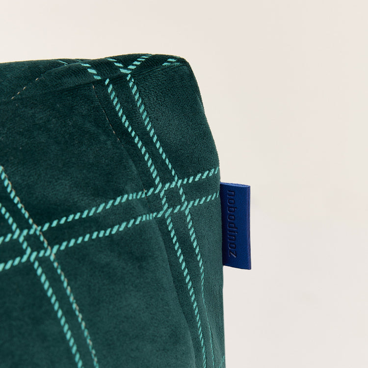 VELVET. Chelsea armchair beanbag Eco-Velvet Green mint windowpane