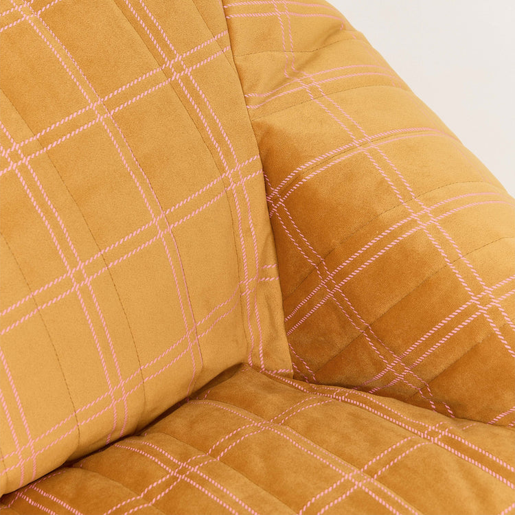 VELVET. Chelsea armchair beanbag Eco-Velvet Ochre pink windowpane