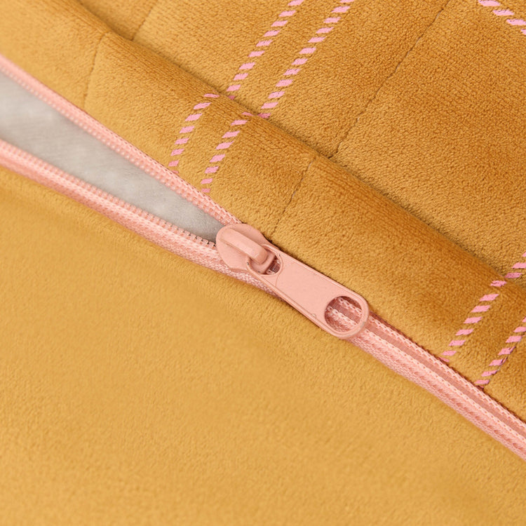 VELVET. Chelsea armchair beanbag Eco-Velvet Ochre pink windowpane