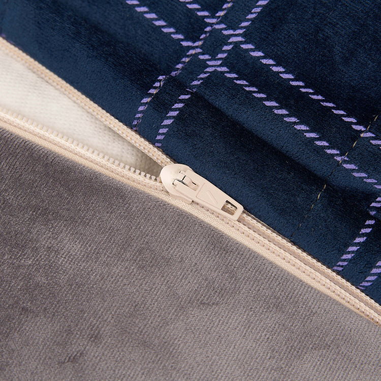 VELVET. Chelsea armchair beanbag Eco-Velvet Night blue purple windowpane