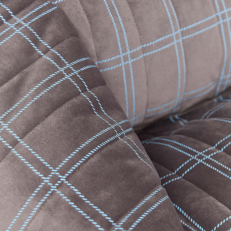 VELVET. Chelsea armchair beanbag Eco-Velvet Grey blue windowpane