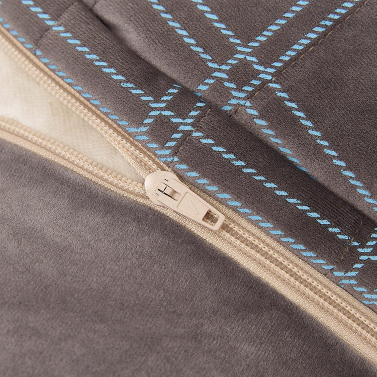 VELVET. Chelsea armchair beanbag Eco-Velvet Grey blue windowpane