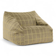 VELVET. Υφασμάτινη πολυθρόνα παιδική Chelsea Light green lemon windowpane