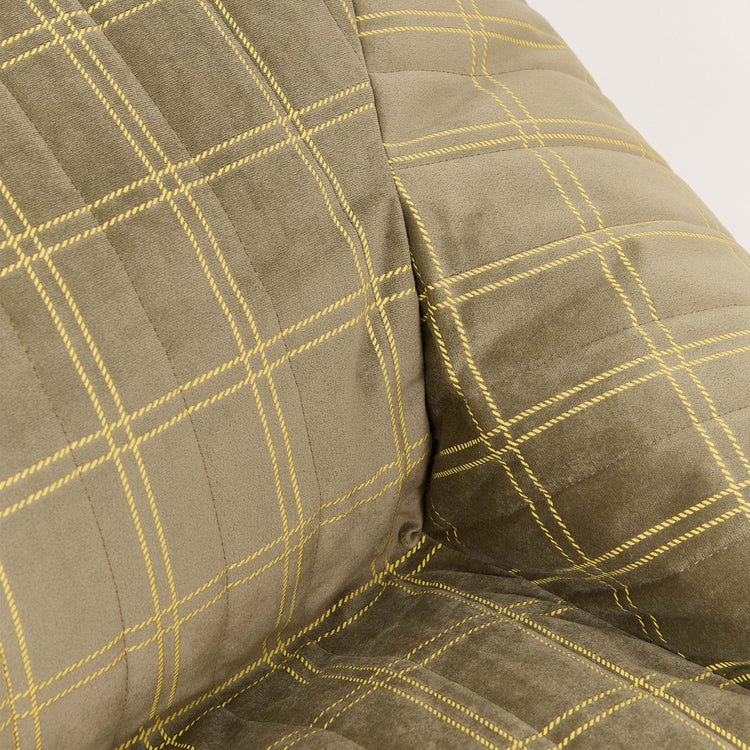 VELVET. Chelsea armchair beanbag Eco-Velvet Light green lemon windowpane