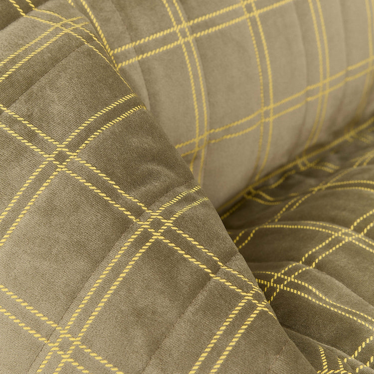 VELVET. Chelsea armchair beanbag Eco-Velvet Light green lemon windowpane