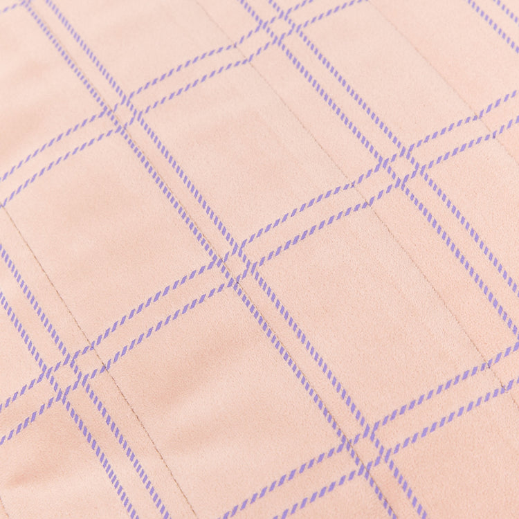 OASIS. Long beanbag - kid size - Eco-velvet Pink purple windowpane