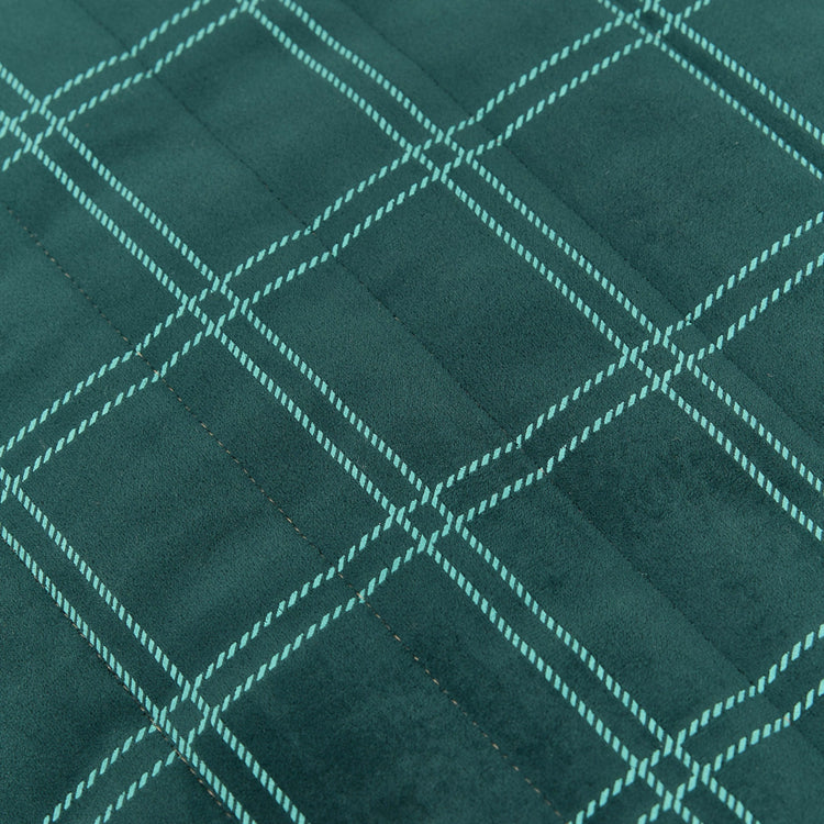 OASIS. Long beanbag - kid size - Eco-velvet Green mint windowpane