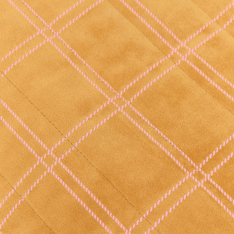OASIS. Long beanbag - kid size - Eco-velvet Ochre pink windowpane