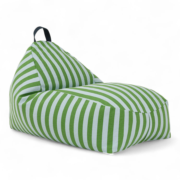 BLISS. Long beanbag - kid size - Green Blue Stripes