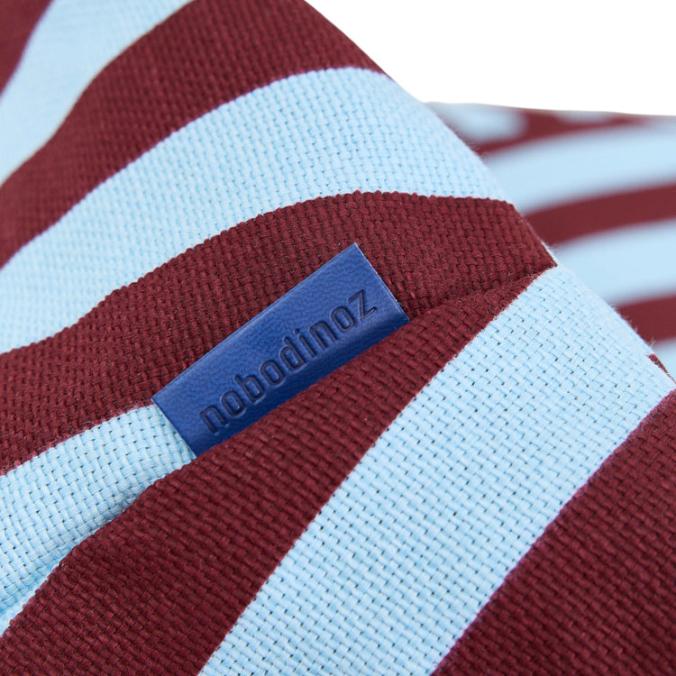 BLISS. Long beanbag - kid size - Burgundy Blue Stripes
