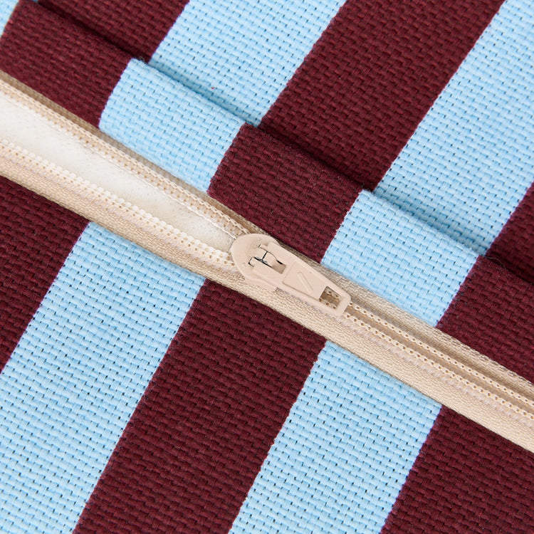 BLISS. Long beanbag - kid size - Burgundy Blue Stripes