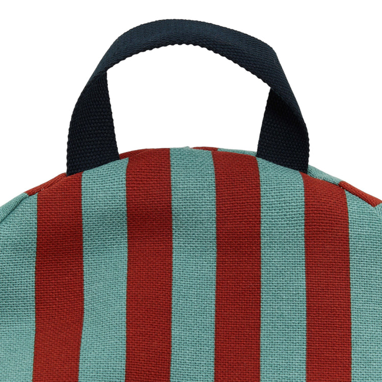 BLISS. Long beanbag - kid size - Red Teal Green Stripes