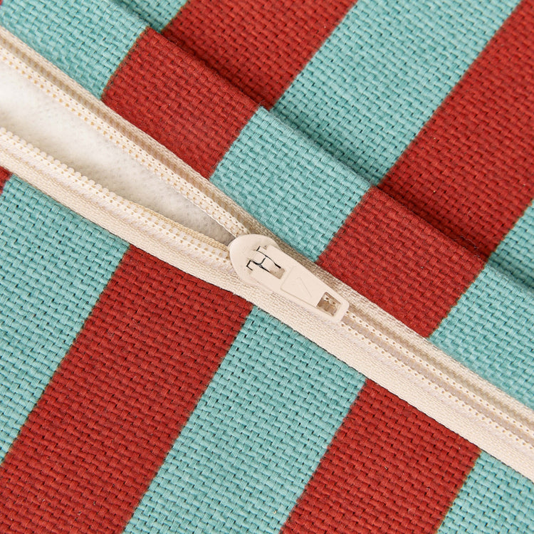 BLISS. Long beanbag - kid size - Red Teal Green Stripes