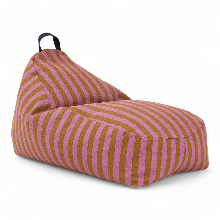 BLISS. Long beanbag - kid size - Pink Curry Stripes
