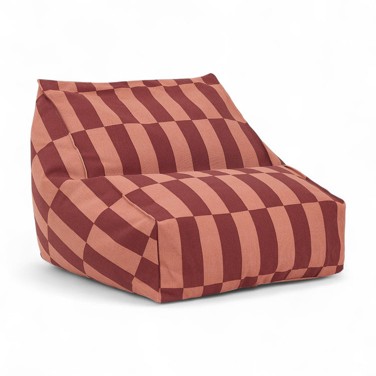 VIBES. Armchair beanbag - kid size - Maroon Tiles