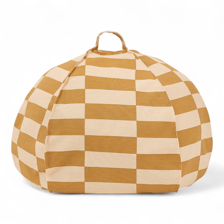 VIBES. Round beanbag - kid size - Mustard & Sand Tiles