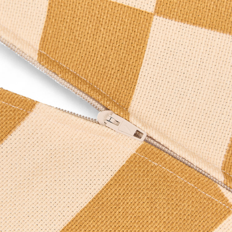 VIBES. Round beanbag - kid size - Mustard & Sand Tiles