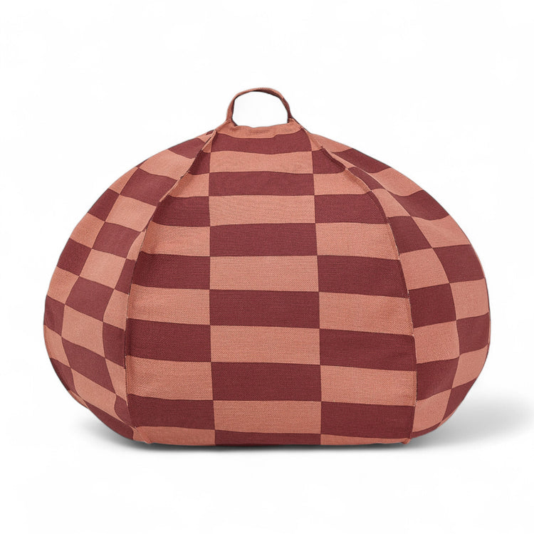 VIBES. Round beanbag - kid size - Maroon Tiles