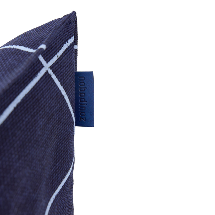 VIBES. Armchair beanbag - kid size - Navy blue grid vintage effect