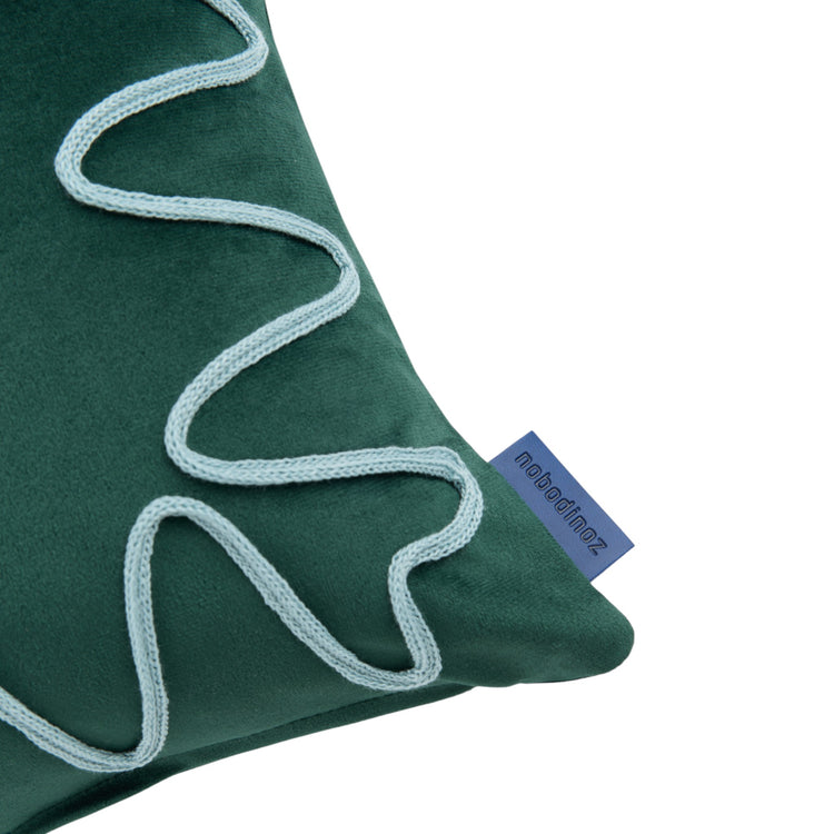 RITA. Μαξιλάρι ορθογώνιο με κέντημα Eco-velvet Green 48x30