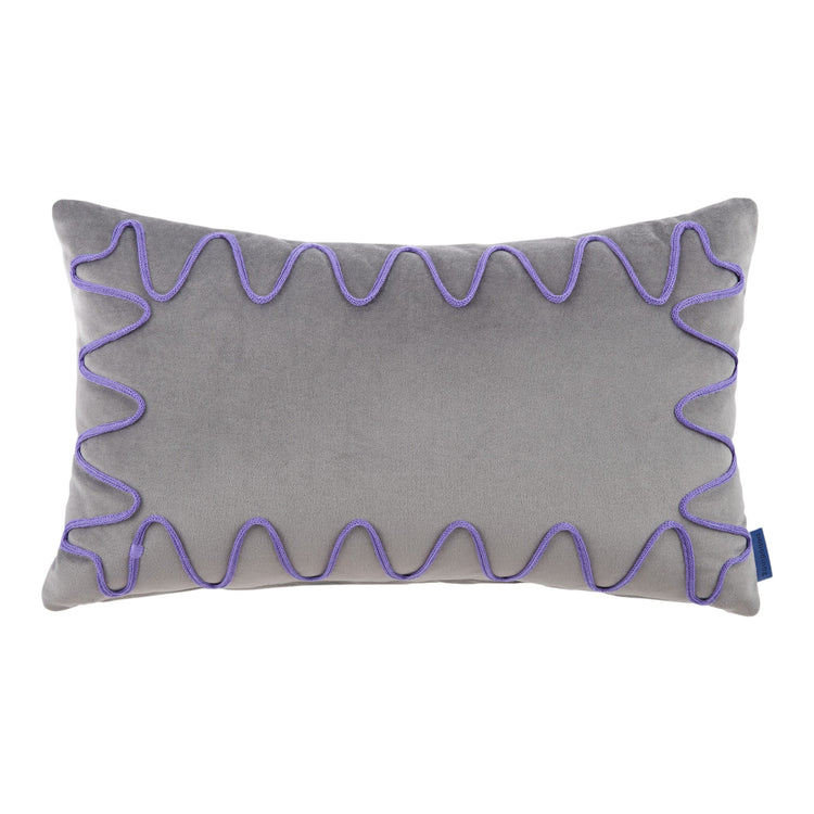 RITA. Μαξιλάρι ορθογώνιο με κέντημα Eco-velvet Grey 48x30