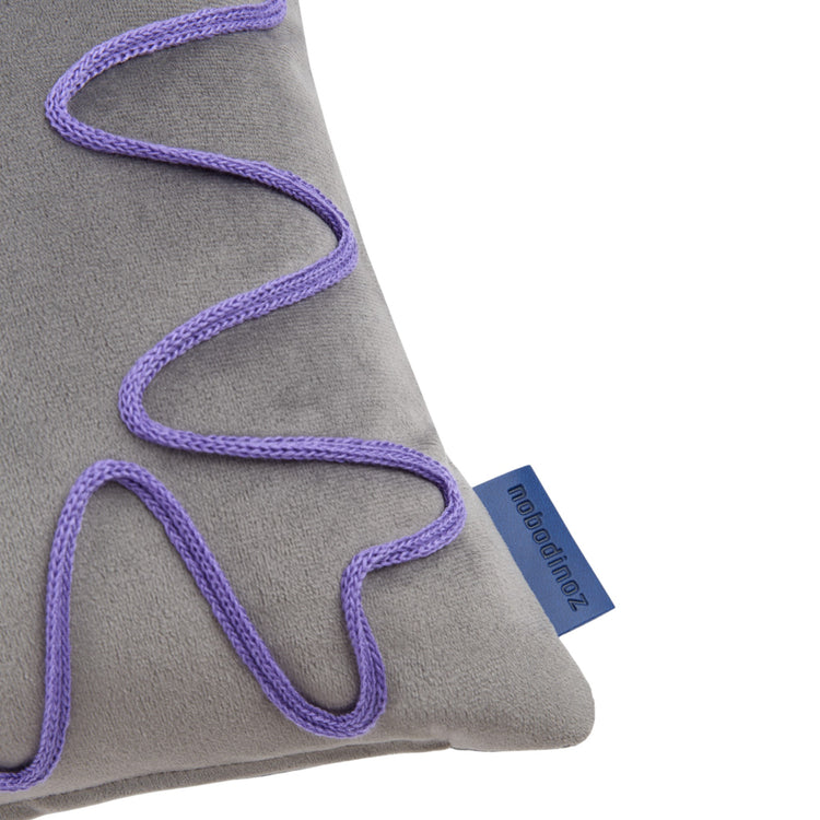 RITA. Μαξιλάρι ορθογώνιο με κέντημα Eco-velvet Grey 48x30