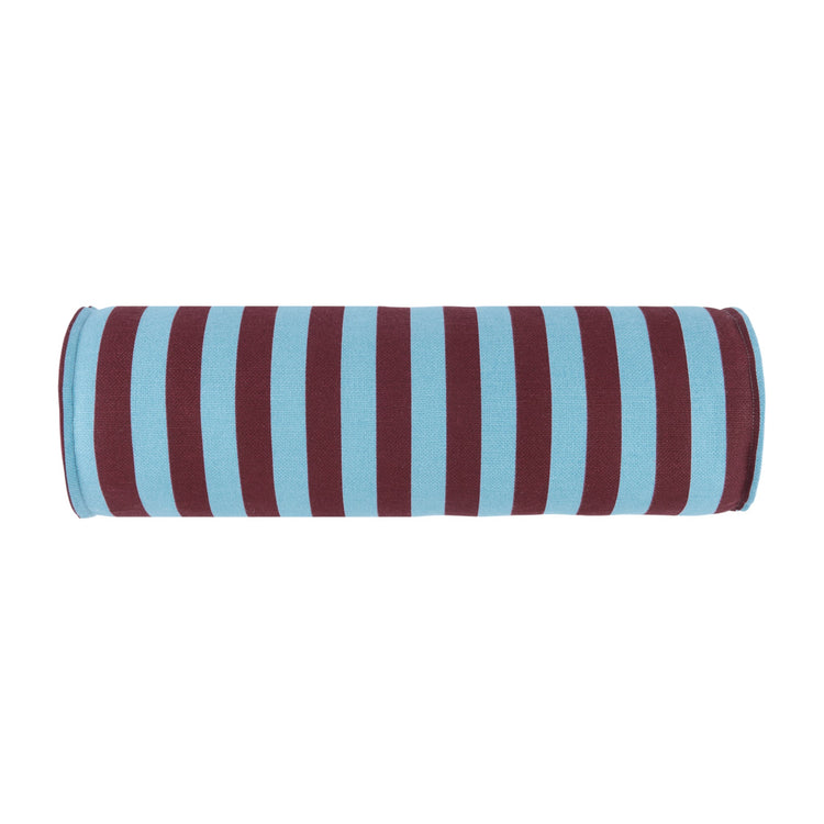 VIBES. Μαξιλάρι κυλινδρικό Burgundy Blue Stripes