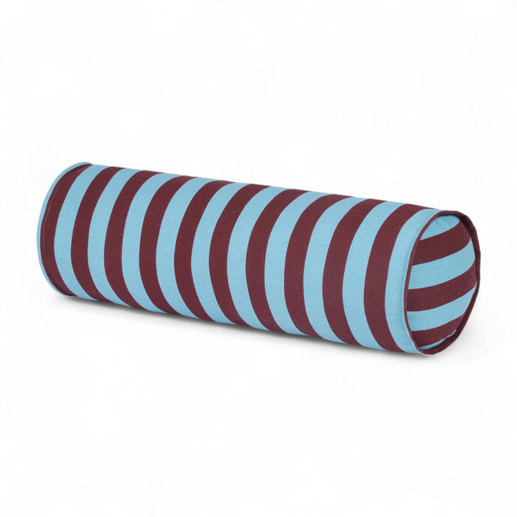 VIBES. Μαξιλάρι κυλινδρικό Burgundy Blue Stripes
