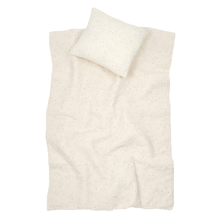 WABI SABI. Kid duvet cover set in washed double muslin Blue Milky Way 100x140 + 45x40