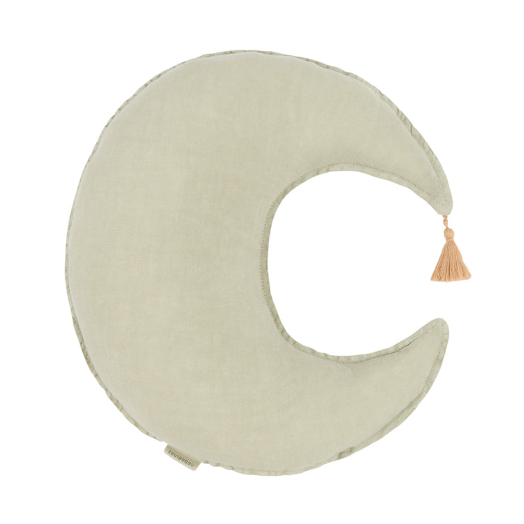 L1N0. Moon cushion French linen Green Matcha